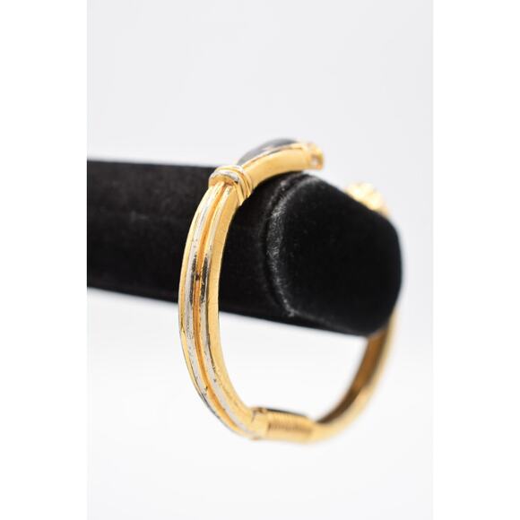 KJL For Avon Vintage Cuff Bangle Bracelet Rhinestone Enamel Signed AS IS BinAW - Picture 4 of 12